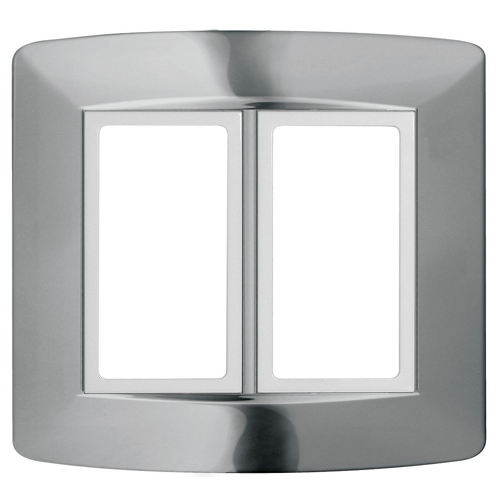 Euro Loft RetroFit Electrical Switch Plate Kit Chrome 2Gang The