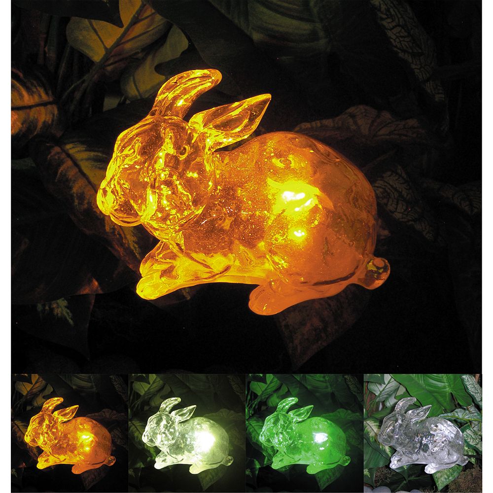 HomeBrite Solar Solar Rabbit with Color Change Feature The Home Depot
