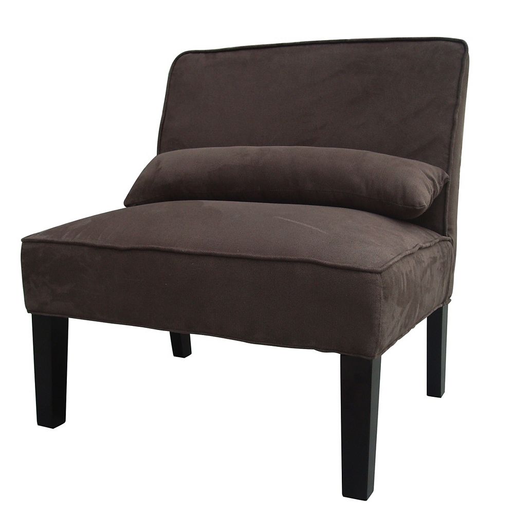 JR Home Collection Chocolate Microfibre Armless Accent Chair The Home