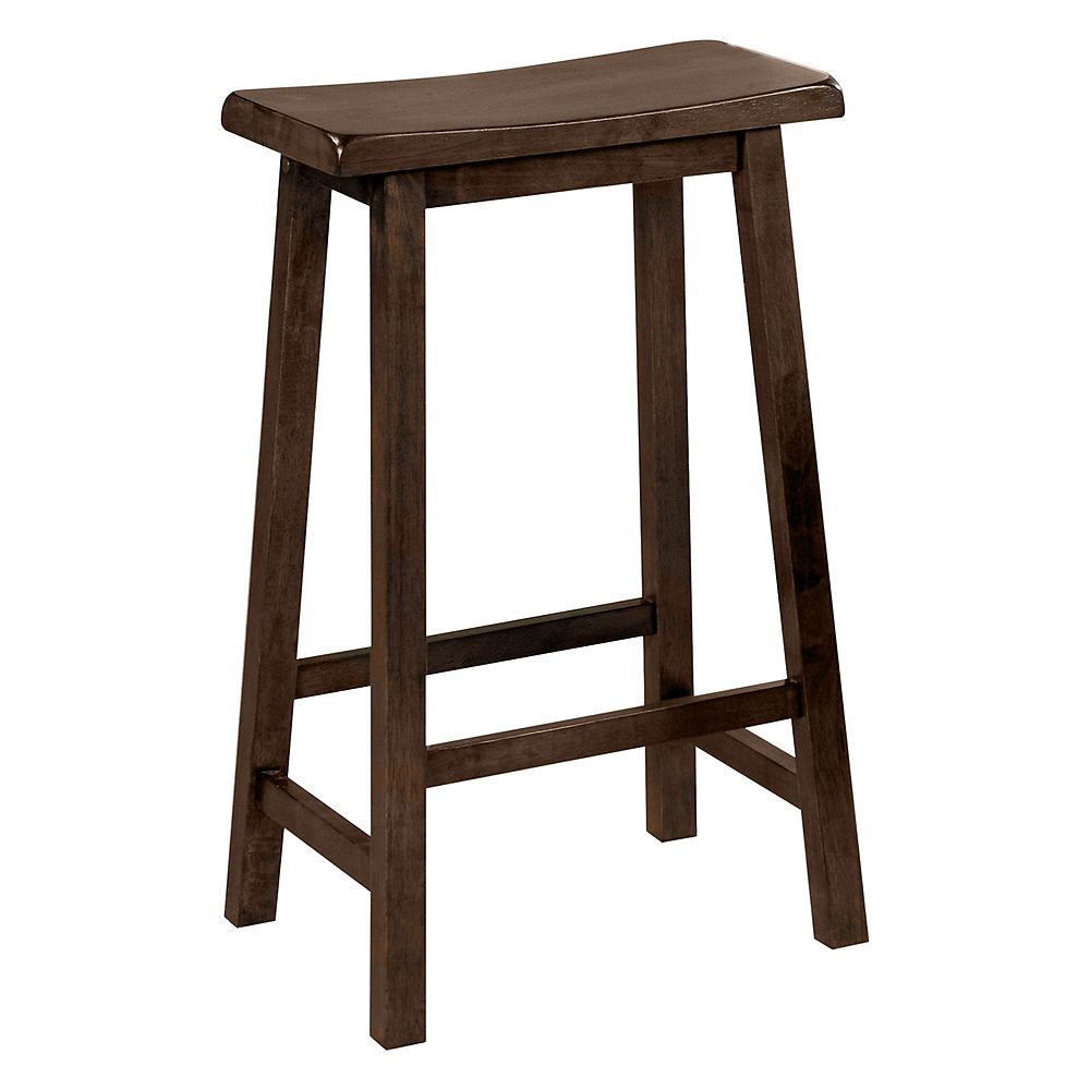 Monarch Specialties Barstool 29 Inch H Walnut Saddle Seat Set Of 2 The Home Depot Canada