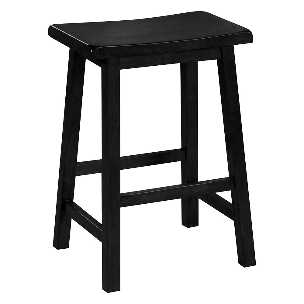 Monarch Specialties Barstool 24 Inch H Black Saddle Seat Set