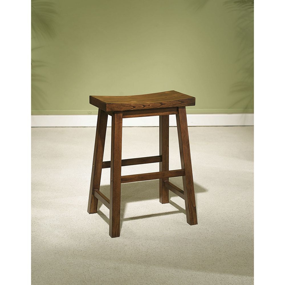 Powell Honey Solid Wood Brown Contemporary Backless Armless Bar Stool