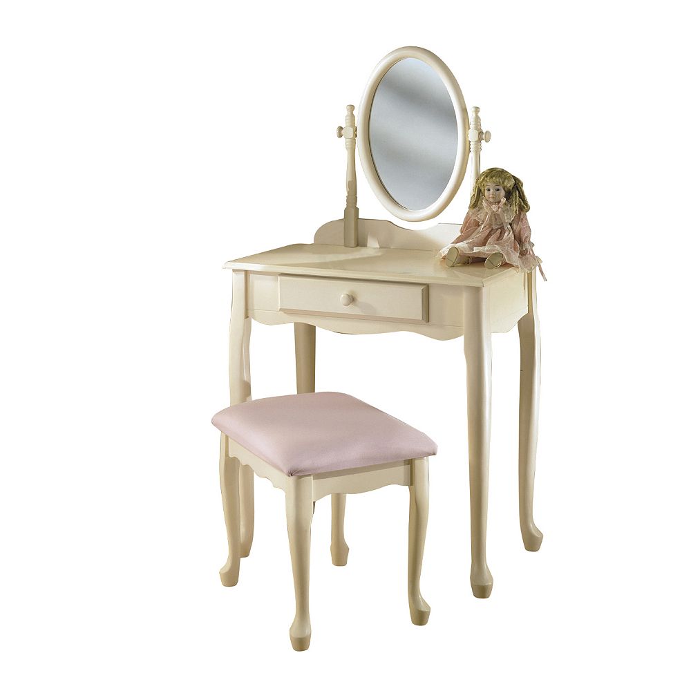 Powell Off White Vanity With Mirror Bench Set The Home Depot Canada