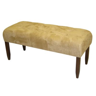 Skyline Furniture Banc capitonné, en microsuède de première qualité, ton caramel pâle Home
