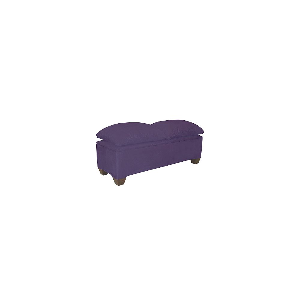 Skyline Furniture PillowTop Storage Bench, Premier Microsuede, Purple