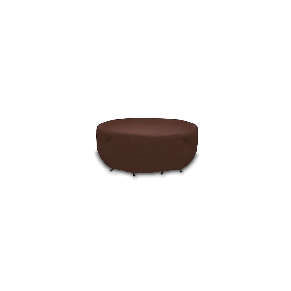 Two Dogs Designs 108inch Round Outdoor Table Cover in Chocolate Brown