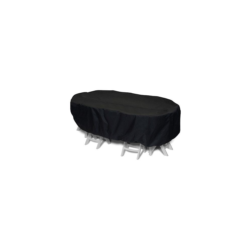 WeatherReady 92inch Oval/Rectangular Outdoor Table Cover in Black