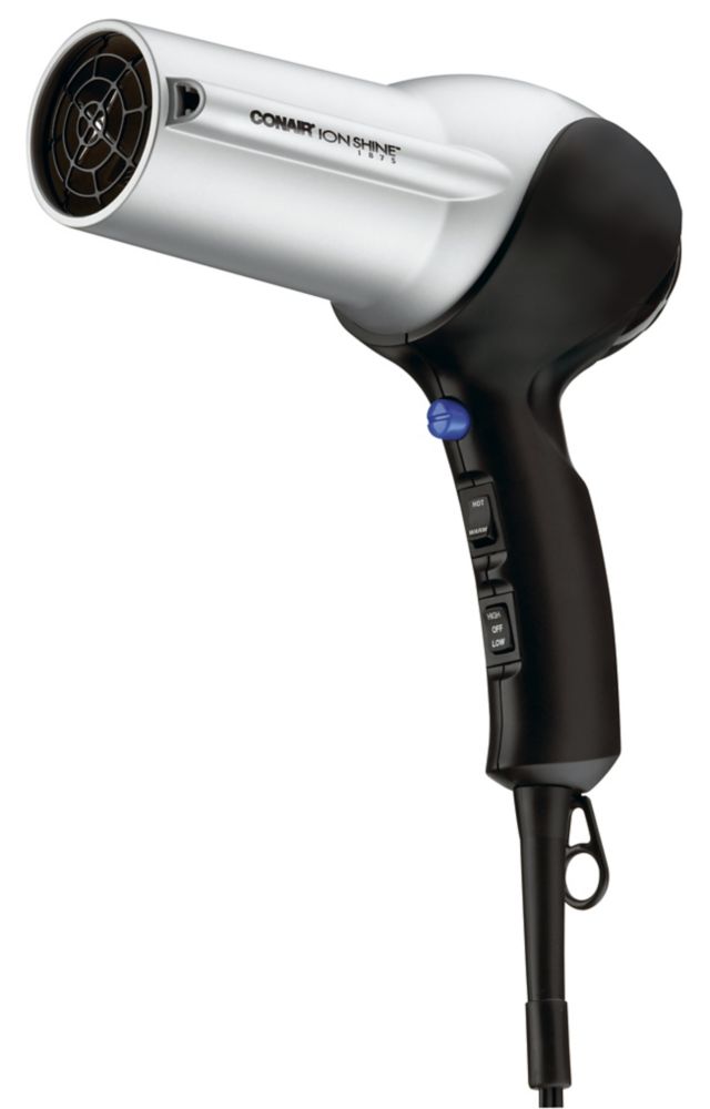 Conair 1875 Watts Ceramic Ionic Dryer with Bonus Vent Brush & Hair Elastics The
