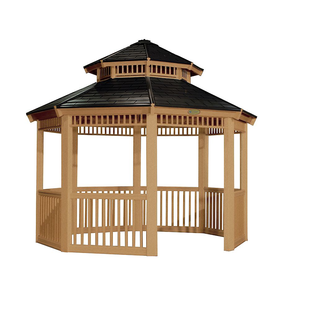 Kiosque de 10 pi x 10 pi (10,10 m x 10,10 m) Grain de bois Kiosque de 10 pi x 10 pi (10,10 m x 10,10 m) Grain de bois