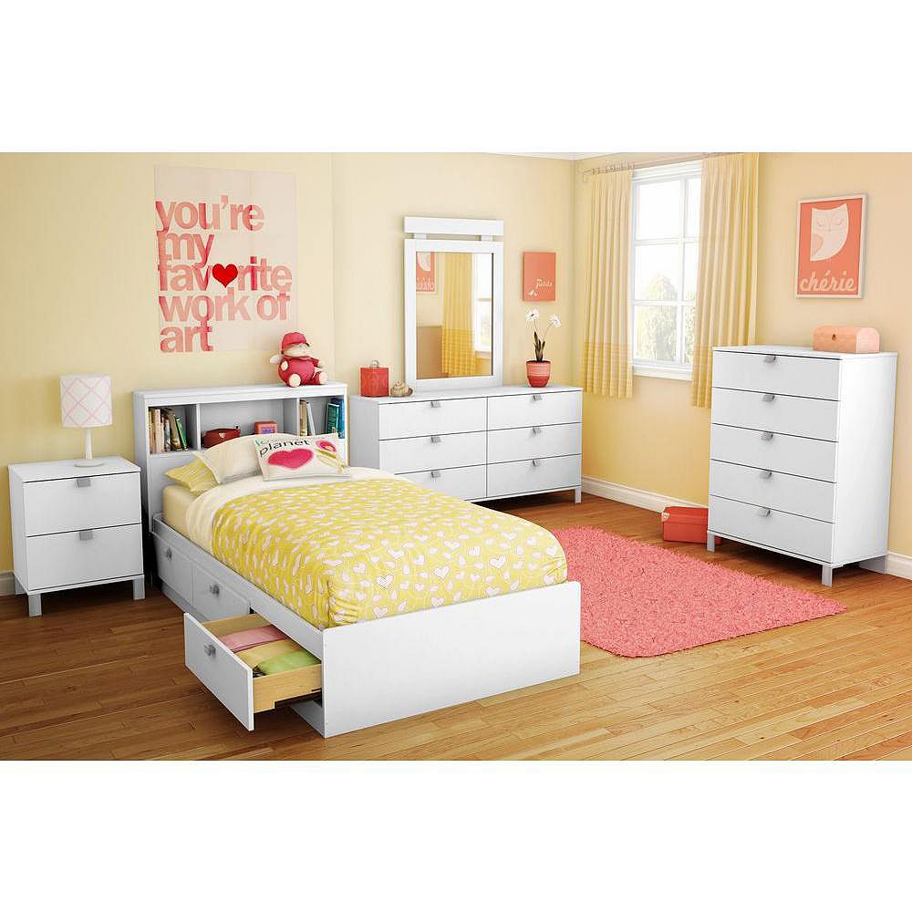 South S Spectra Twin Bookcase, Twin Mates Bed With Bookcase Headboard