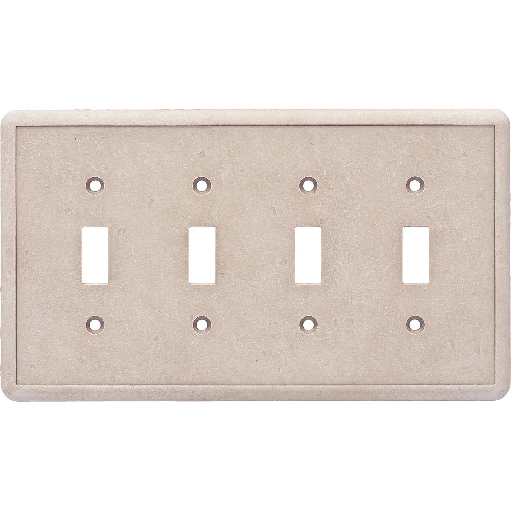 Weybridge Quad Toggle Travertine Cast Stone Wallplate The Home Depot
