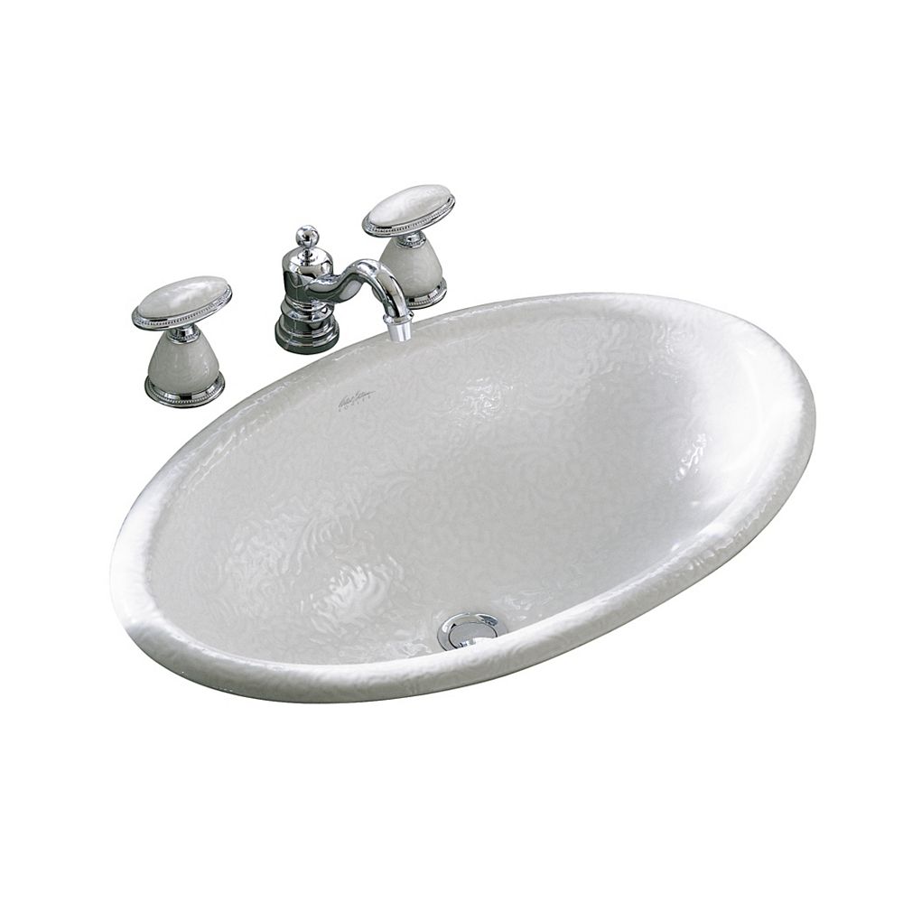 Kohler Vintage Self Rimming Bathroom Sink With Garland Design In White The Home Depot Canada