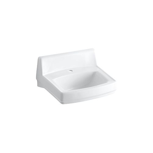 KOHLER Greenwich(TM) 20-3/4 inch x 18-1/4 inch wall-mount/concealed arm carrier bathroom sink with single faucet hole