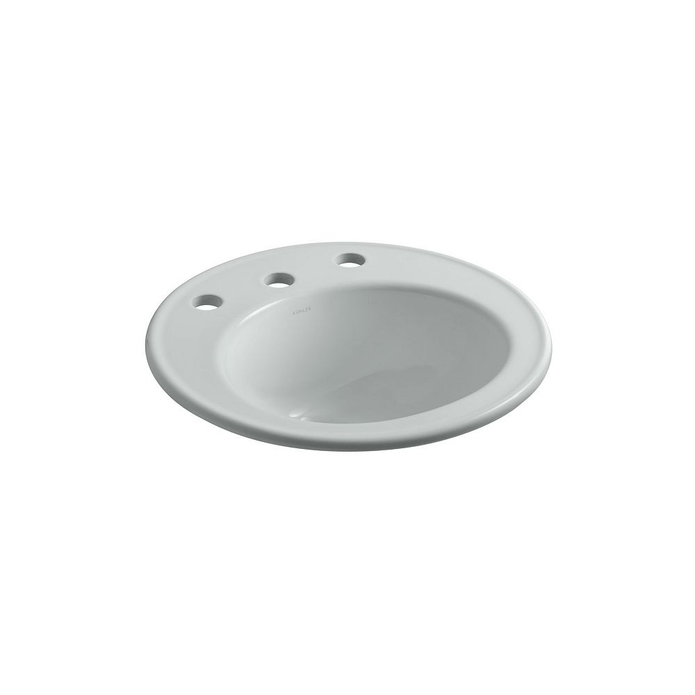 KOHLER Brookline(R) 19 inch diameter dropin bathroom sink with 8 inch