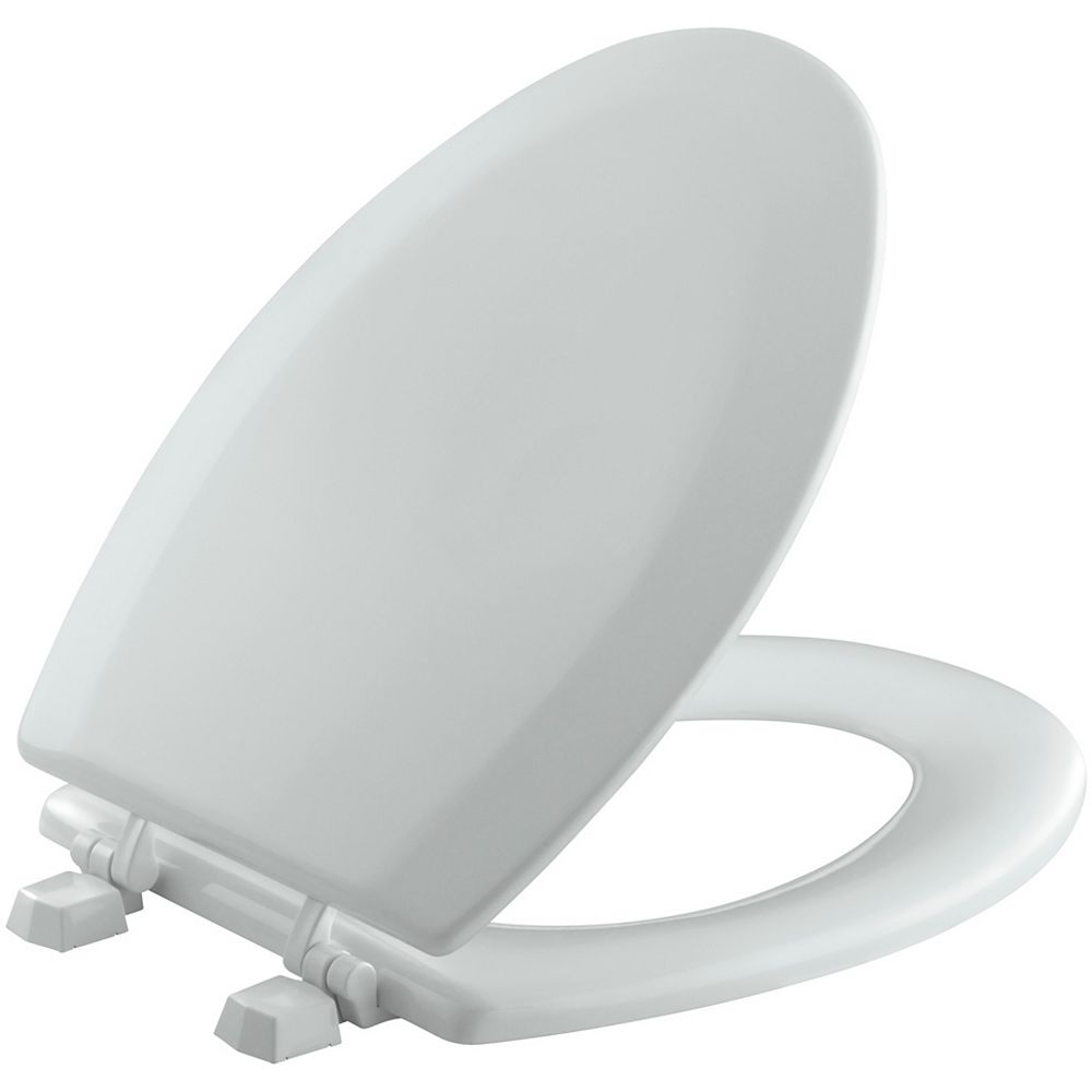 KOHLER Triko Elongated Closed Front Toilet Seat in Ice Grey | The Home ...