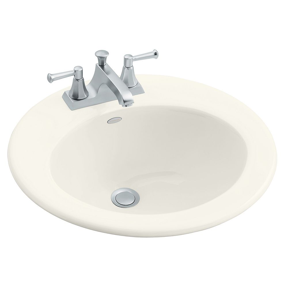 KOHLER Radiant SelfRimming Bathroom Sink in Biscuit The Home Depot