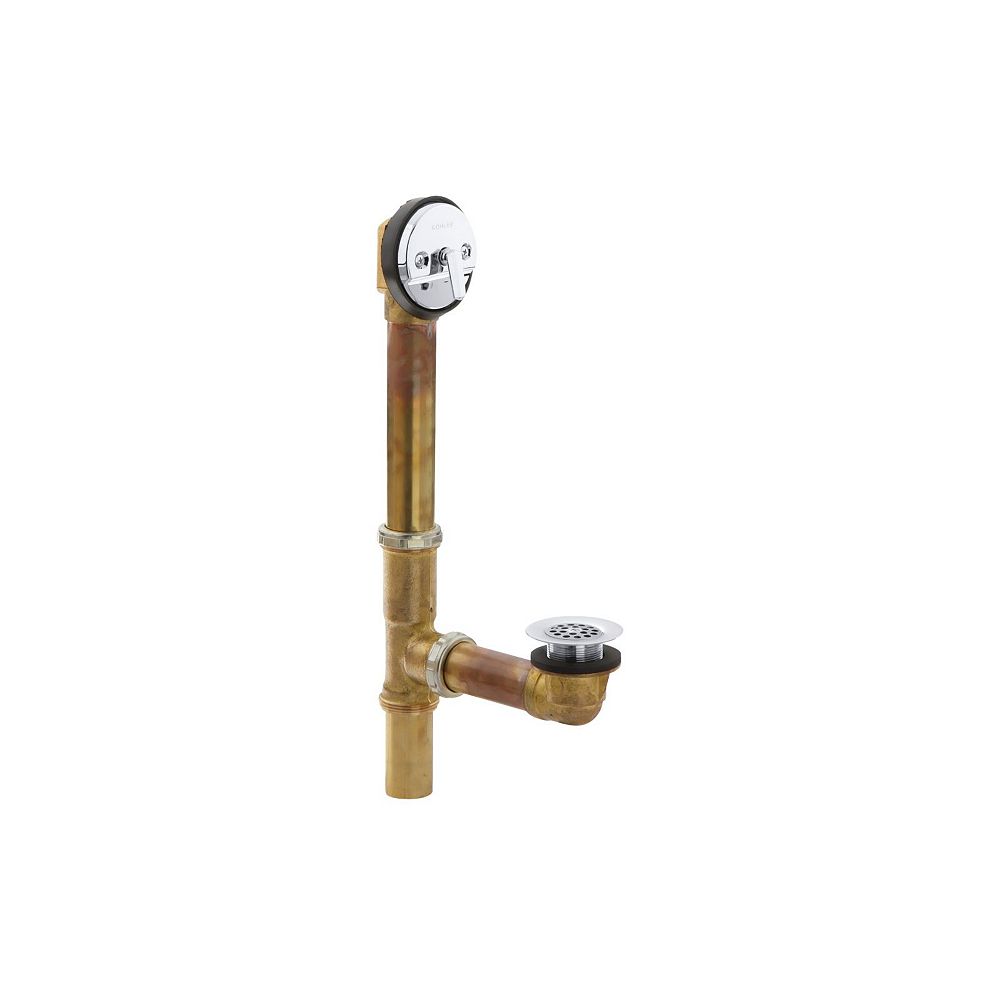 KOHLER Swiftflo(Tm) Adjustable Trip Lever Drain, 20Gauge Brass, For 181/2 Inch To 201/2
