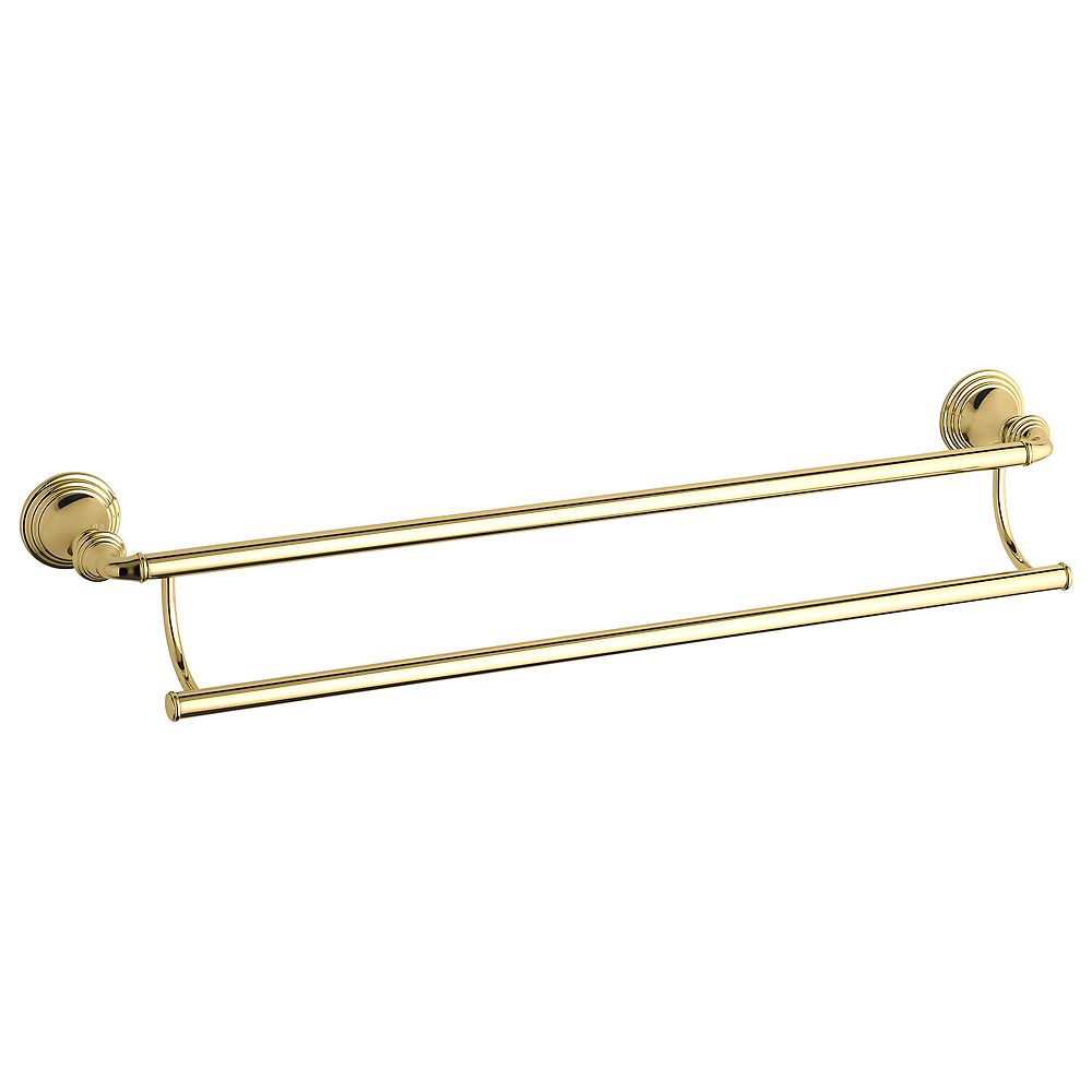 KOHLER Devonshire Double Towel Bar in Vibrant Polished Brass