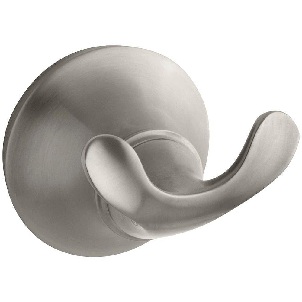 KOHLER Forté Double Sculpted Robe Hook in Vibrant Brushed Nickel The Home Depot Canada
