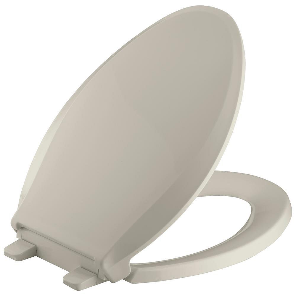 KOHLER Cachet Quiet-Close Elongated Closed-Front Toilet Seat with Grip ...