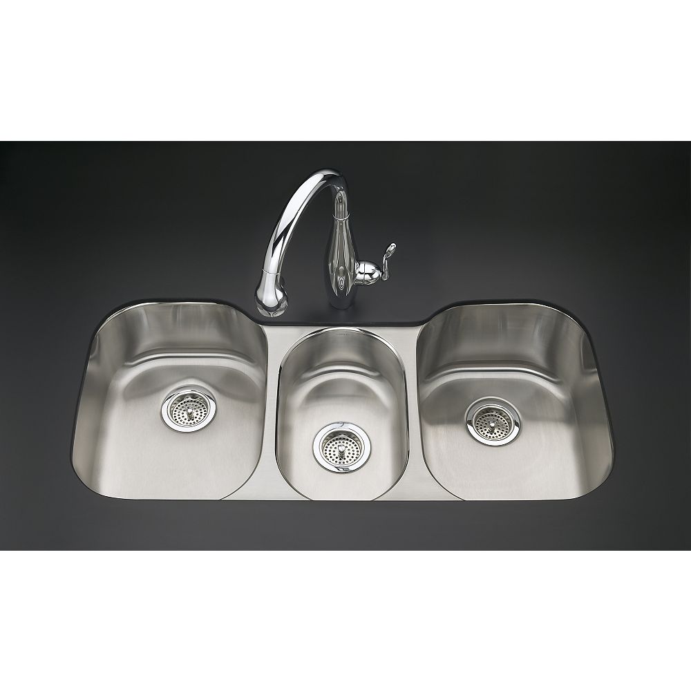 KOHLER Undertone(R) TripleBasin Undercounter Kitchen Sink The Home
