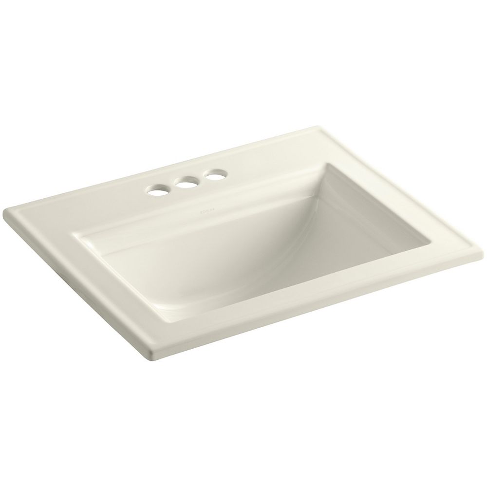 Kohler Memoirsr Stately Drop In Bathroom Sink With 4 Inch Centerset Faucet Holes The Home Depot Canada