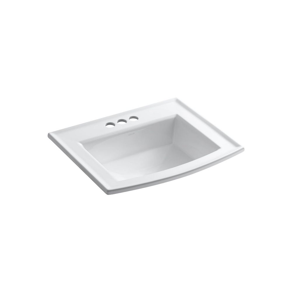 Kohler Archer Drop In Vitreous China Bathroom Sink With Overflow Drain In White The Home Depot Canada