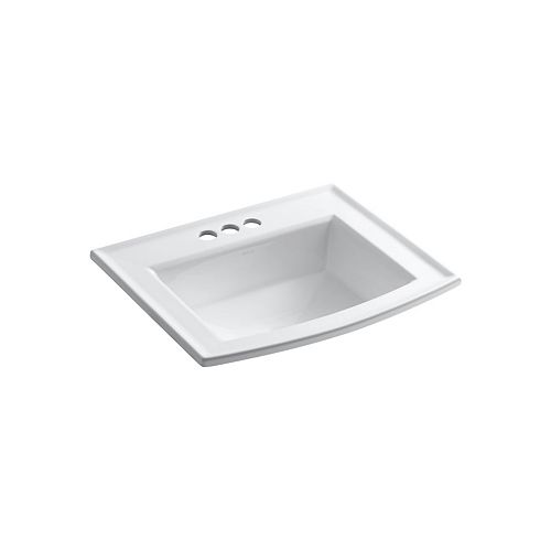 KOHLER Archer Drop-In Vitreous China Bathroom Sink with Overflow Drain in White