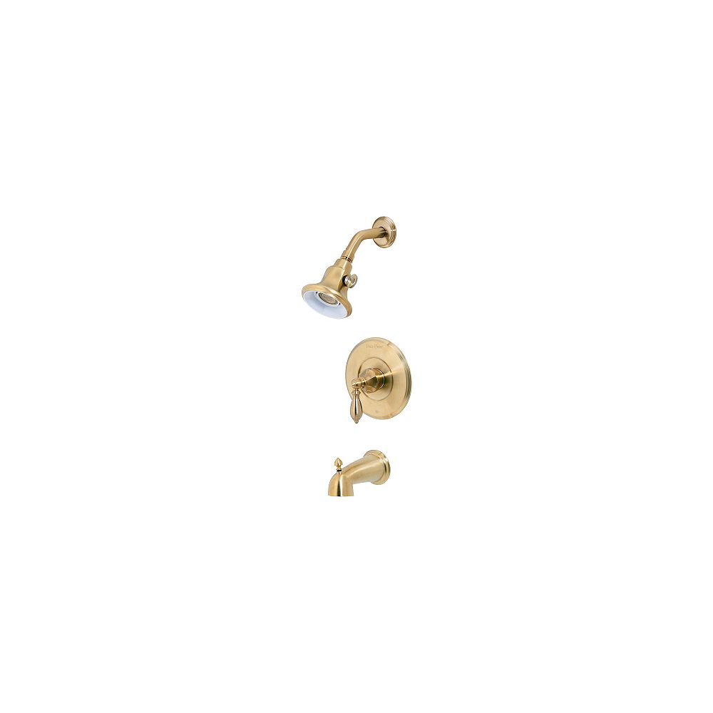 Pfister Catalina Bath Shower Faucet In Brushed Brass The Home Depot