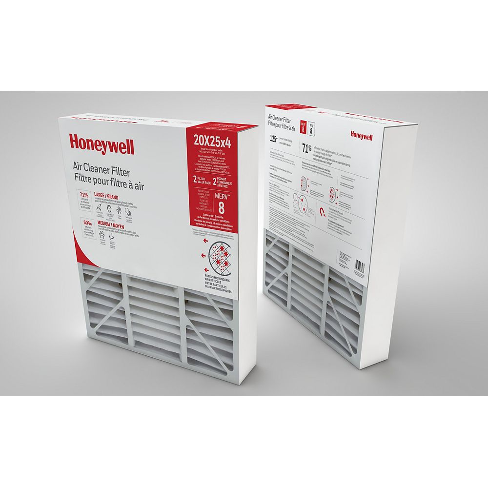 Honeywell Air Cleaner Filter 20x25x4 Inch (2Pack) The Home Depot