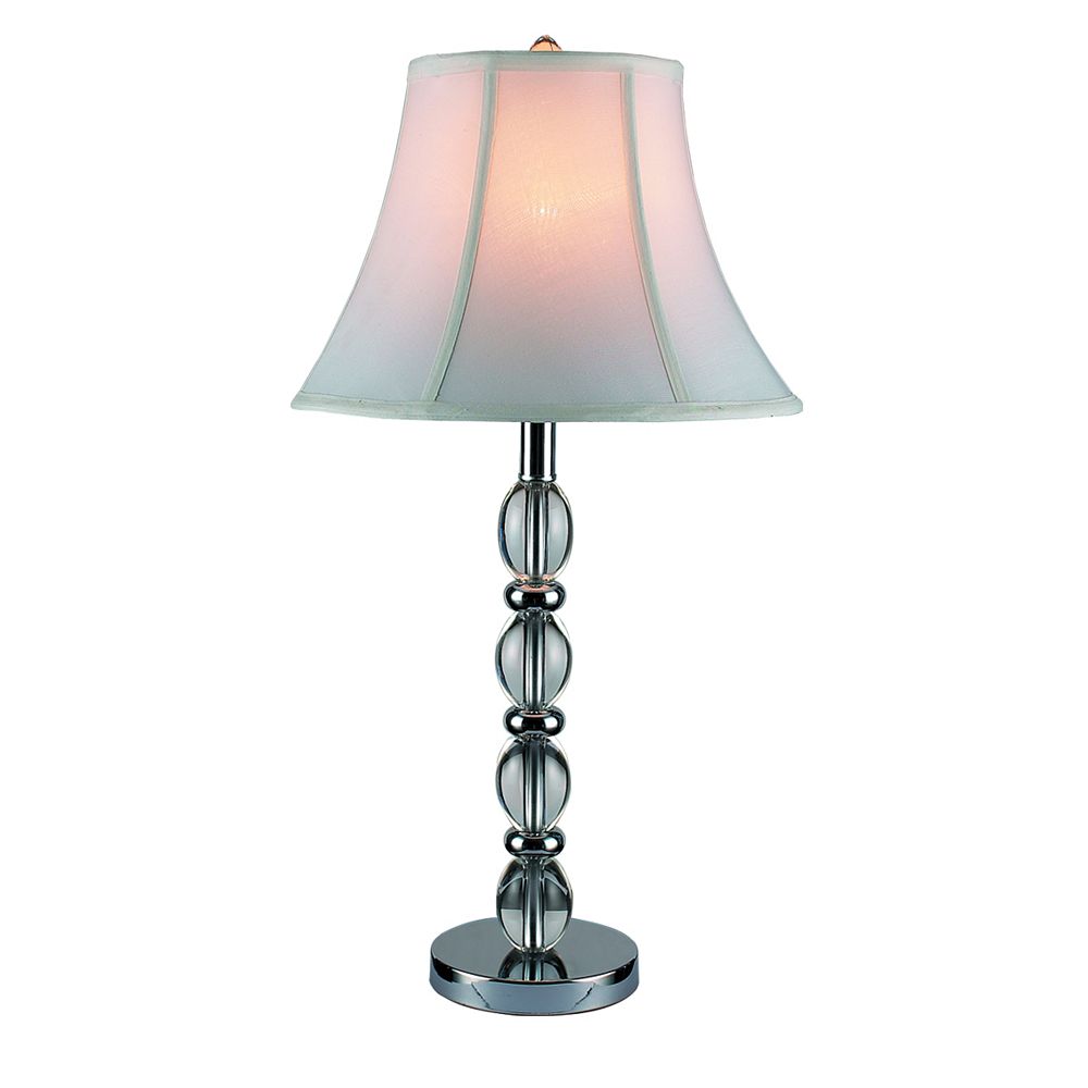 GENLite Vetro Solid Crystal Table Lamp With Chrome Plated Accents