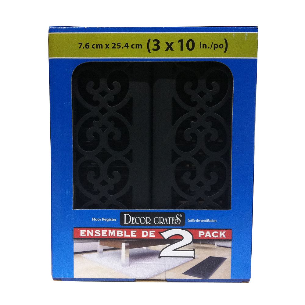 StreamWay Registre De Plancher En Plastique 3 X 10 Po - Noir - 110703