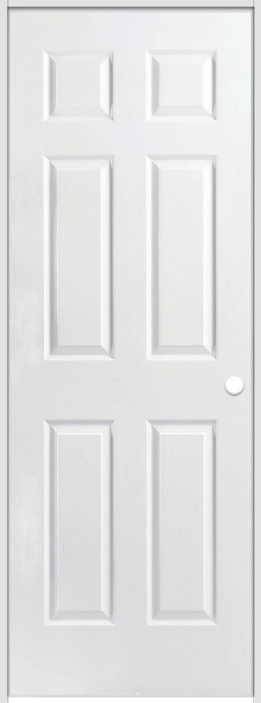 Masonite 30-inch X 80-inch Primed 6 Panel Hollow Core Textured Single ...