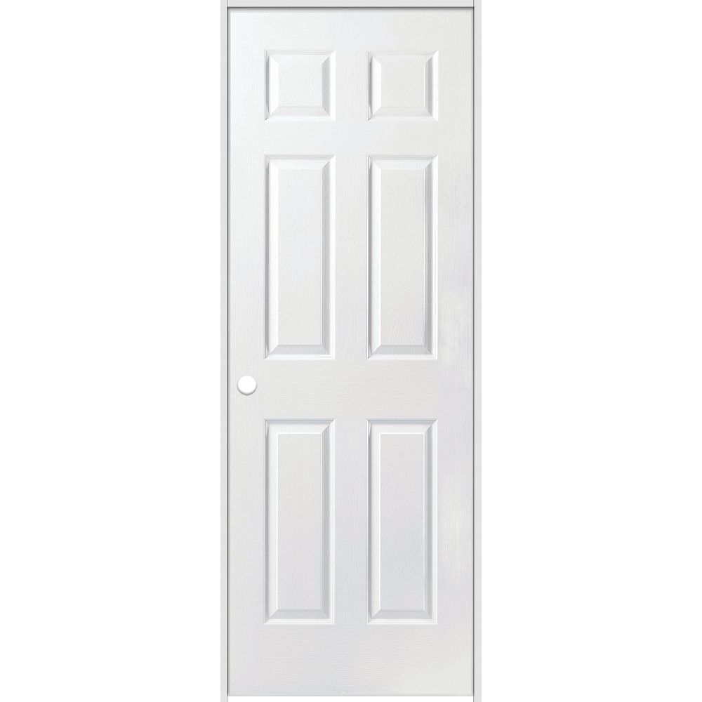 Masonite 30inch x 80inch Righthand Primed 6Panel Textured Prehung Interior Door with Ra