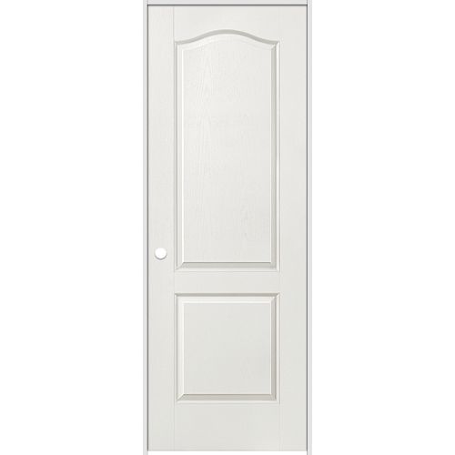 32-inch x 80-inch Primed 2 Panel Arch-Top Hollow Core Textured Single Prehung Interior Door