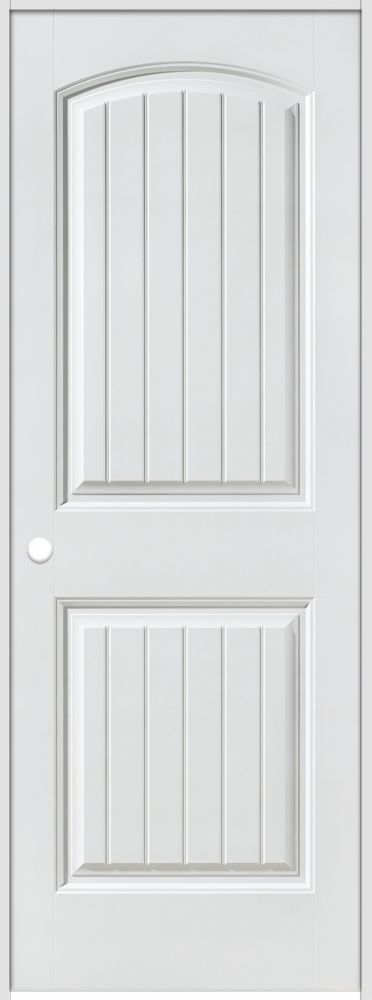 Masonite 28-inch X 80-inch Righthand Primed 2-Panel Plank Smooth ...