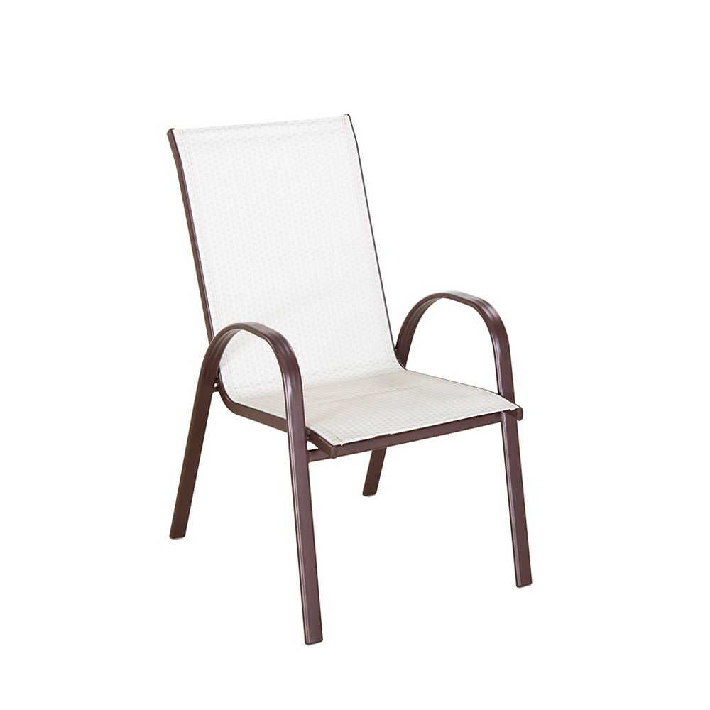 Hdg Outdoor Sling Chair In Beige And Brown The Home Depot Canada