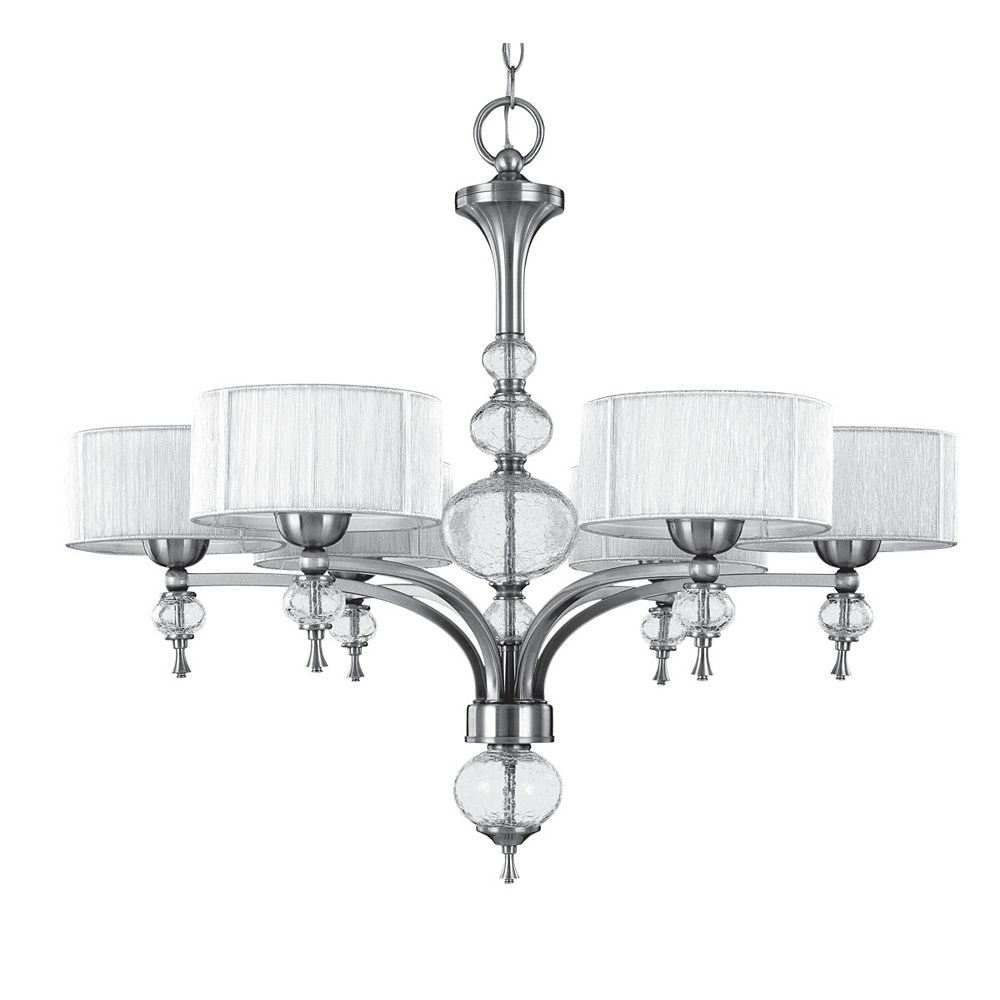 World Imports Bayonne Collection 6Light Brushed Nickel Chandelier