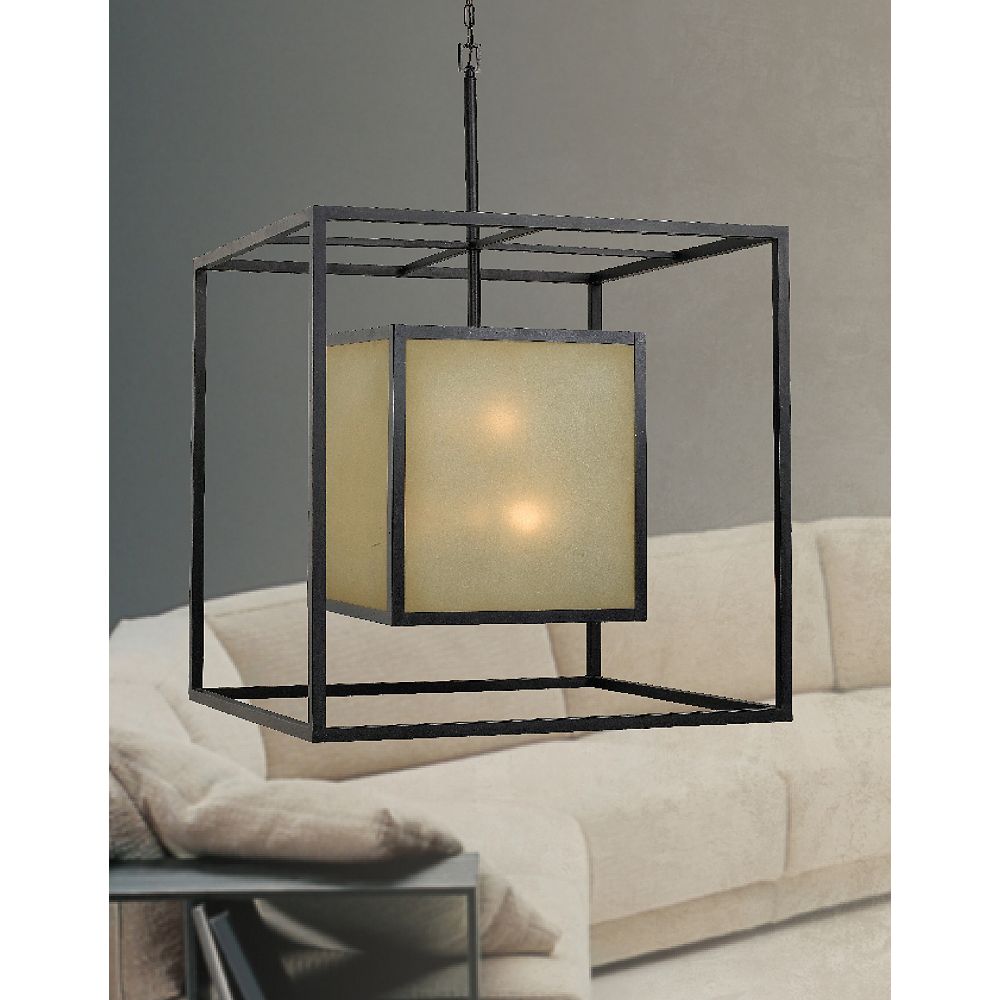 World Imports Aged Bronze 12Light Square Hanging Pendant The Home