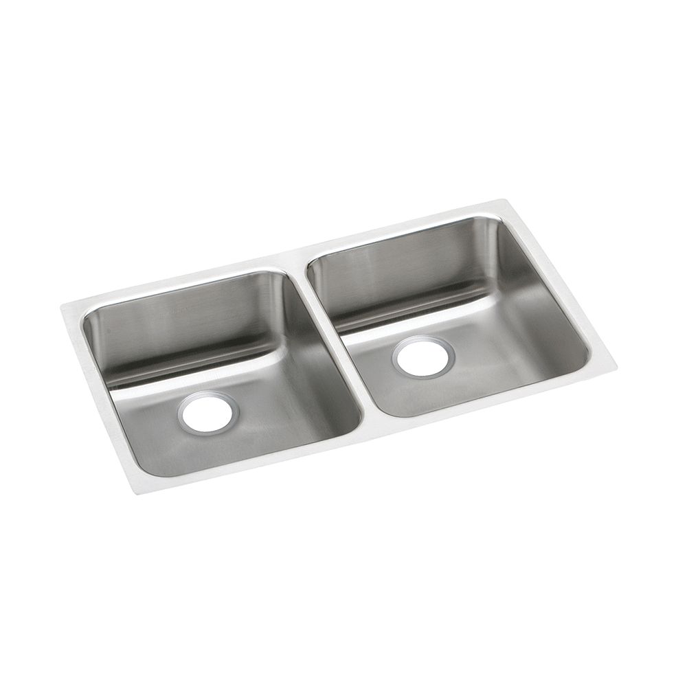 Elkay Double Bowl Undermount Sink, Brushed Satin 18 Gauge Stainless