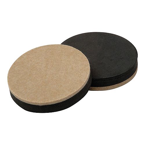 3-1/2 inch Reusable, Round, Felt Furniture Slider Pads (4-Pack)