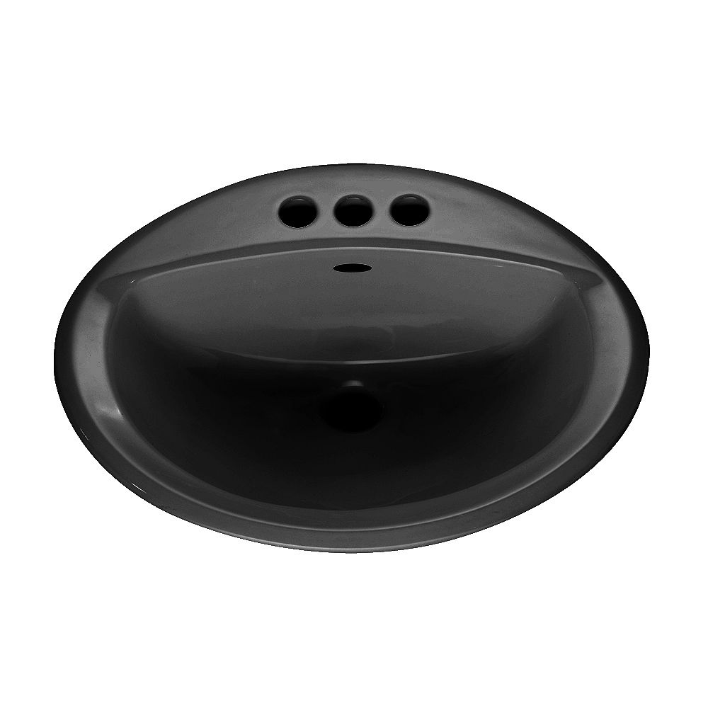American Standard Aqualyn Oval SelfRimming Bathroom Sink in Black