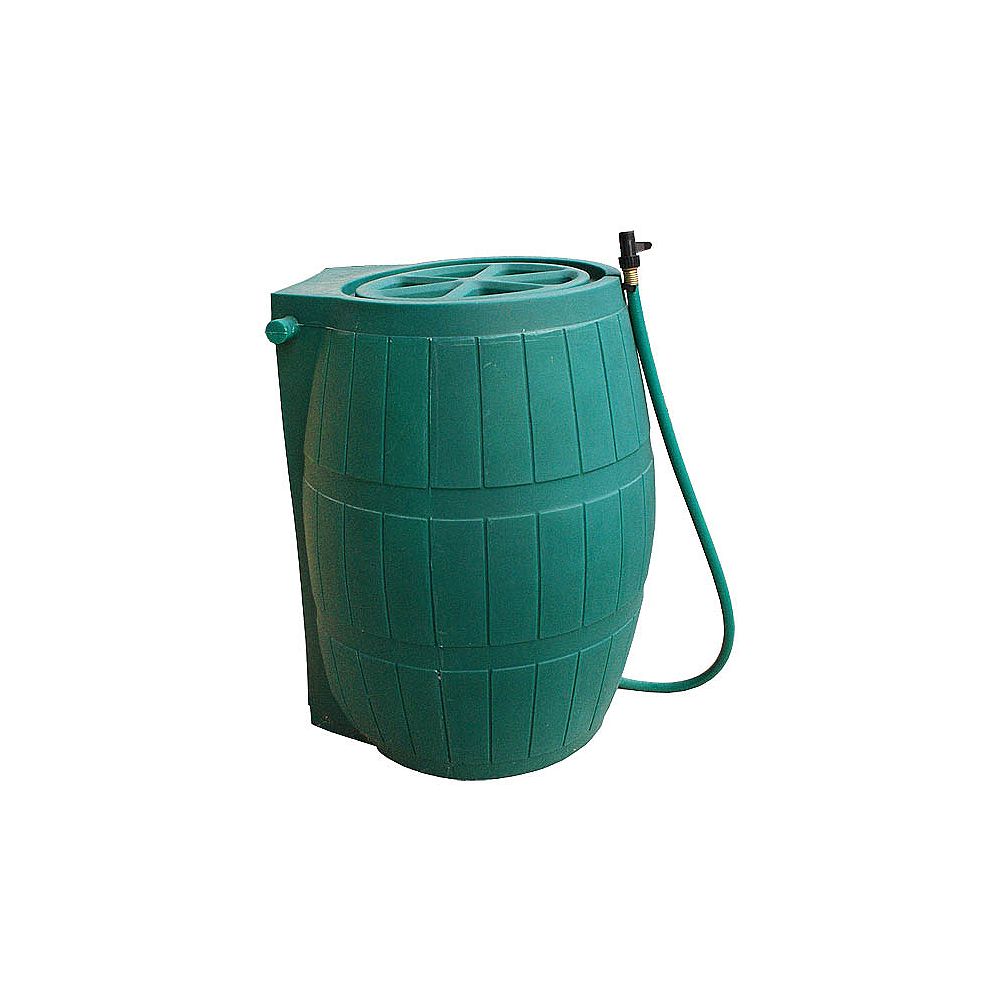 FCMP Rain Barrel with Flat Back 285 L Capacity in Green The Home
