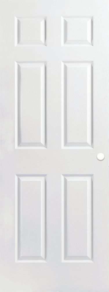 Masonite 30-inch X 80-inch Primed 6 Panel Hollow Core Textured Interior Door Slab | The Home ...