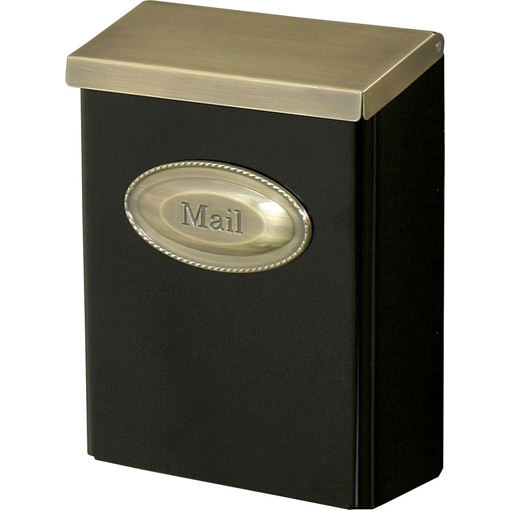 Gibraltar Industries Designer Wall-Mount Mailbox in Black with Brushed