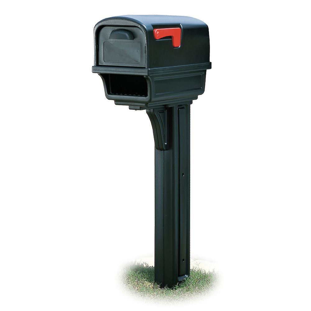 Gibraltar Industries Black Gentry Mailbox & Post Combo The Home Depot