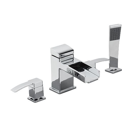 Kamato 4-Hole Roman Bath Faucet Filler in Chrome Finish