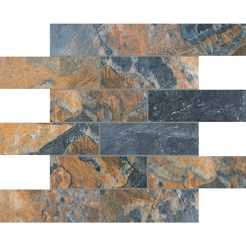 Enigma 2x6 Bengal Sierra Brick Mosaics The Home Depot Canada