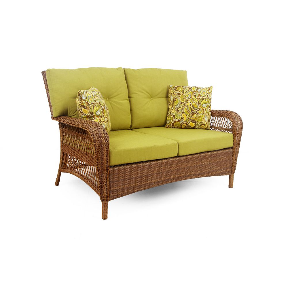 Msl Charlottetown Patio Loveseat In, At Home Wicker Patio Furniture Cushions
