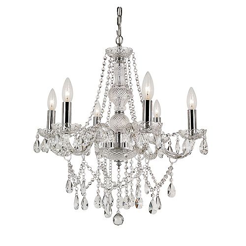 Hampton Bay 6-Light 60W Antique White Heritage Chandelier with Crystal ...